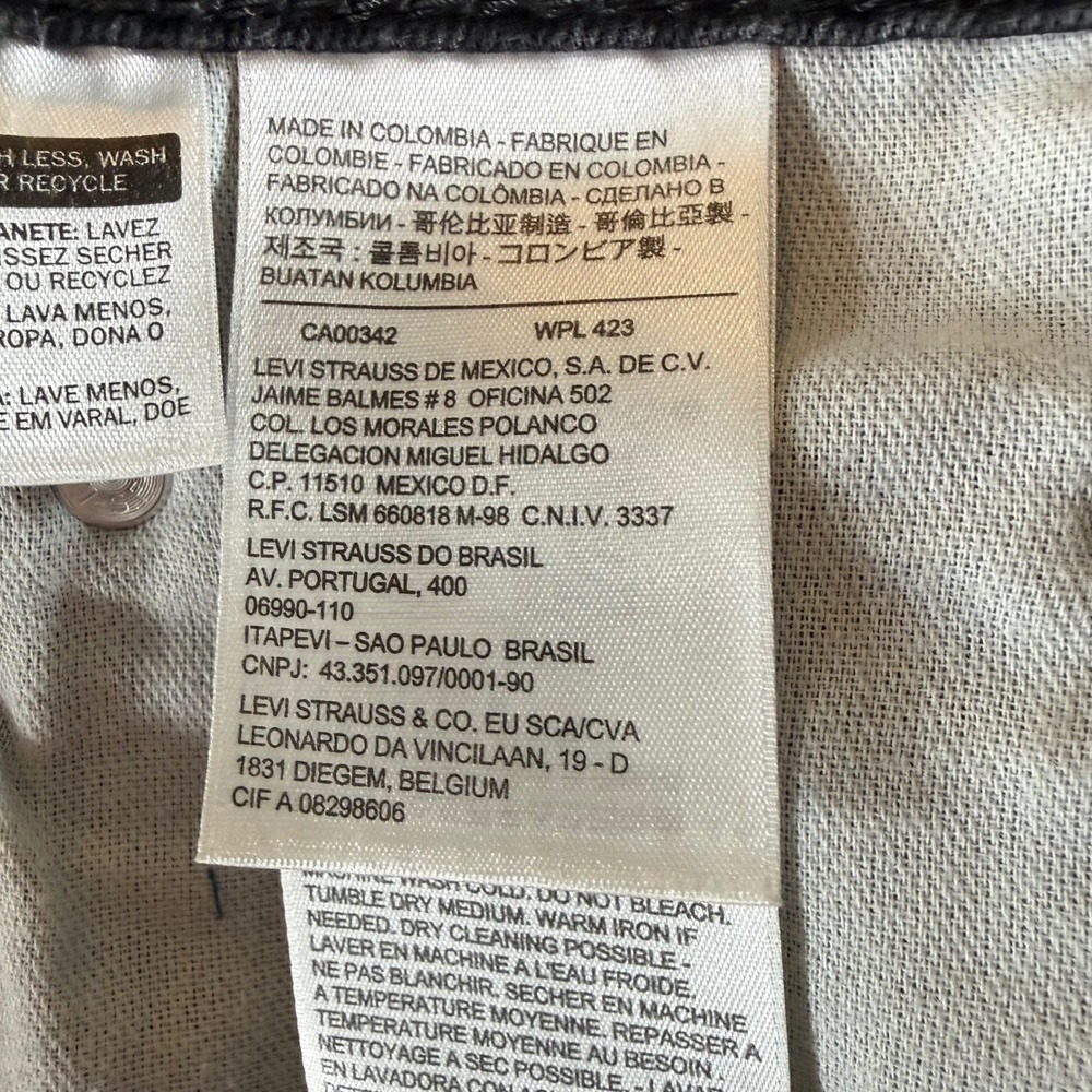 Levi 559 Relaxed Straight Jeans W42 L30 Black Faded Denim Pants 00559-0239 - Picture 8 of 9